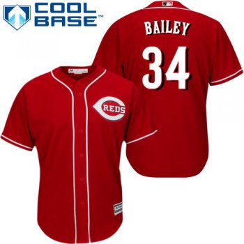 Reds #34 Homer Bailey Red Cool Base Stitched Youth Baseball Jersey