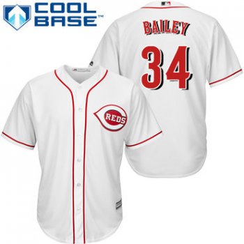 Reds #34 Homer Bailey White Cool Base Stitched Youth Baseball Jersey