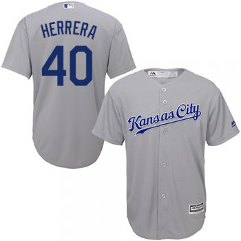 Royals #40 Kelvin Herrera Grey Cool Base Stitched Youth Baseball Jersey