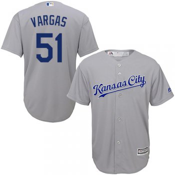 Royals #51 Jason Vargas Grey Cool Base Stitched Youth Baseball Jersey