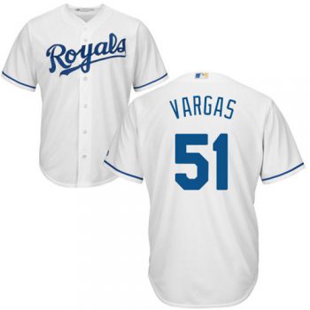 Royals #51 Jason Vargas White Cool Base Stitched Youth Baseball Jersey