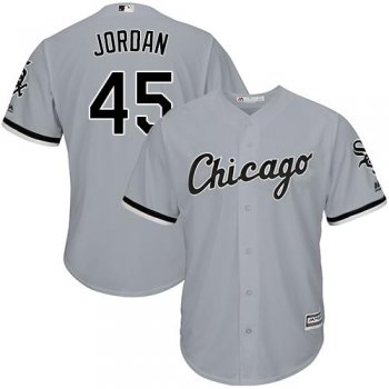 White Sox #45 Michael Jordan Grey Road Cool Base Stitched Youth Baseball Jersey