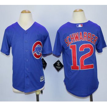 Cubs #12 Kyle Schwarber Blue Cool Base Stitched Youth Baseball Jersey