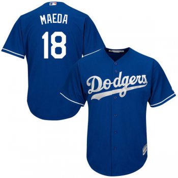 Dodgers #18 Kenta Maeda Blue Cool Base Stitched Youth Baseball Jersey