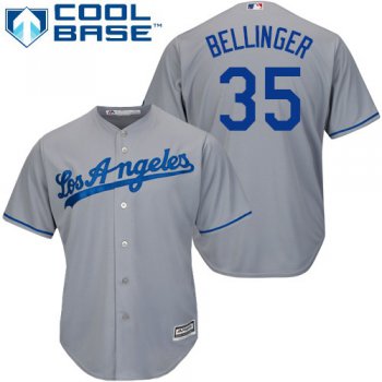 Dodgers #35 Cody Bellinger Grey Cool Base Stitched Youth Baseball Jersey