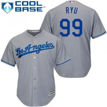 Dodgers #99 Hyun-Jin Ryu Grey Cool Base Stitched Youth Baseball Jersey