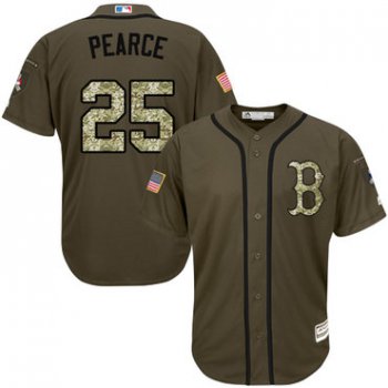 Red Sox #25 Steve Pearce Green Salute to Service Stitched Youth Baseball Jersey