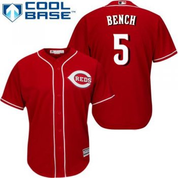 Reds #5 Johnny Bench Red Cool Base Stitched Youth Baseball Jersey