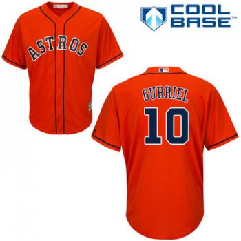 Astros #10 Yuli Gurriel Orange Cool Base Stitched Youth Baseball Jersey