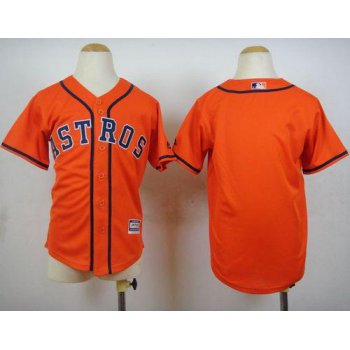 Astros Blank Orange Cool Base Stitched Youth Baseball Jersey