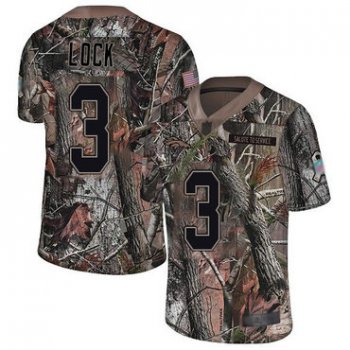 Broncos #3 Drew Lock Camo Youth Stitched Football Limited Rush Realtree Jersey