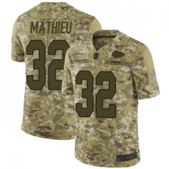 Chiefs #32 Tyrann Mathieu Camo Youth Stitched Football Limited 2018 Salute to Service Jersey