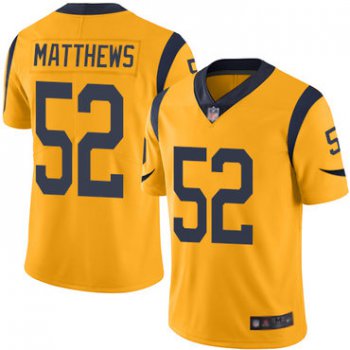 Rams #52 Clay Matthews Gold Youth Stitched Football Limited Rush Jersey