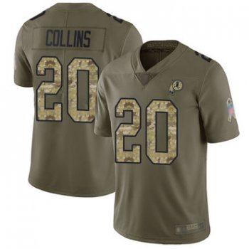Redskins #20 Landon Collins Olive Camo Youth Stitched Football Limited 2017 Salute to Service Jersey