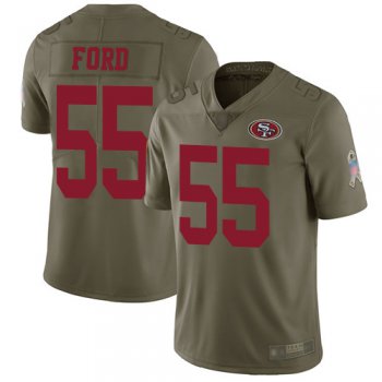 49ers #55 Dee Ford Olive Youth Stitched Football Limited 2017 Salute to Service Jersey