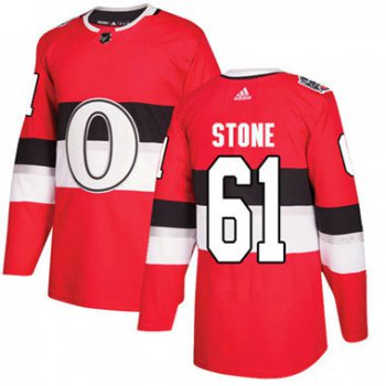 Kid Adidas Senators 61 Mark Stone Red Authentic 2017 100 Classic Stitched NHL Jersey