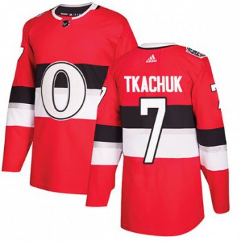 Kid Ottawa Senators #7 Brady Tkachuk Adidas 2017-100 Red Classic Jersey