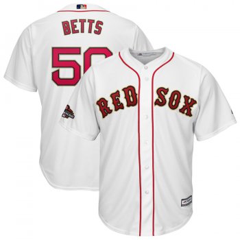 Youth Boston Red Sox 50 Mookie Betts White 2019 Gold Program Cool Base Jersey