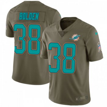Youth Miami Dolphins #38 Brandon Bolden Nike Limited 2017 Salute to Service Green Jersey