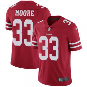 Youth Nike 49ers 33 Tarvarius Moore Red Team Color Stitched NFL Vapor Untouchable Limited Jersey