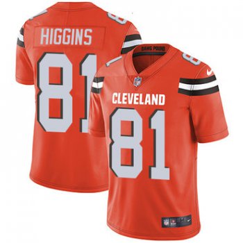 Youth Nike Cleveland Browns #81 Rashard Higgins Orange Alternate Vapor Untouchable Limited Player NFL Jersey