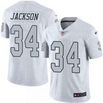 Youth Nike Oakland Raiders 34 Bo Jackson White Stitched NFL Limited Rush Jersey