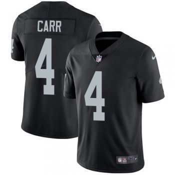 Youth Nike Oakland Raiders 4 Derek Carr Black Team Color Stitched NFL Vapor Untouchable Limited Jerse