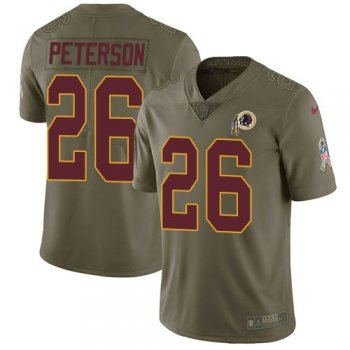 Youth Nike Washington Redskins 26 Adrian Peterson Olive Stitched NFL Limited 2017 Salute To Service Jersey