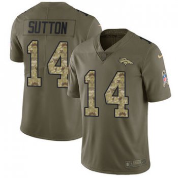 Nike Broncos #14 Courtland Sutton Olive Camo Youth Stitched NFL Limited 2017 Salute to Service Jersey