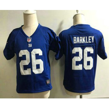 Toddler New York Giants #26 Saquon Barkley Royal Blue Team Color Stitched NFL Nike Game Jersey