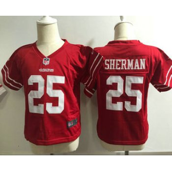 Toddler San Francisco 49ers #25 Richard Sherman Scarlet Red Team Color Stitched NFL Nike Game Jersey