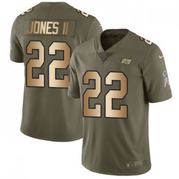 Nike Buccaneers #22 Ronald Jones II Olive Gold Youth Stitched NFL Limited 2017 Salute to Service Jersey