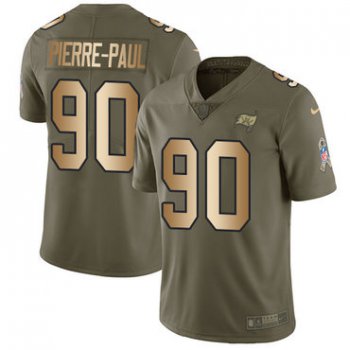Nike Buccaneers #90 Jason Pierre-Paul Olive Gold Youth Stitched NFL Limited 2017 Salute to Service Jersey