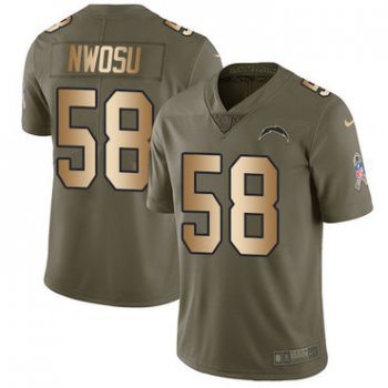 Nike Chargers #58 Uchenna Nwosu Olive Gold Youth Stitched NFL Limited 2017 Salute to Service Jersey