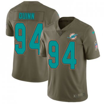 Nike Dolphins #94 Robert Quinn Olive Youth Stitched NFL Limited 2017 Salute to Service Jersey