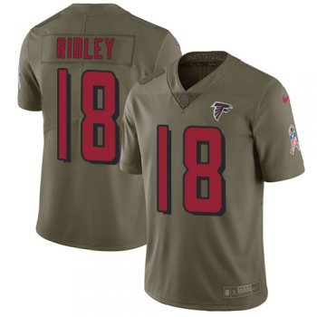 Nike Falcons #18 Calvin Ridley Olive Youth Stitched NFL Limited 2017 Salute to Service Jersey