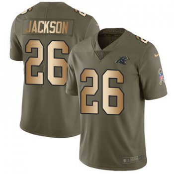 Nike Panthers #26 Donte Jackson Olive Gold Youth Stitched NFL Limited 2017 Salute to Service Jersey