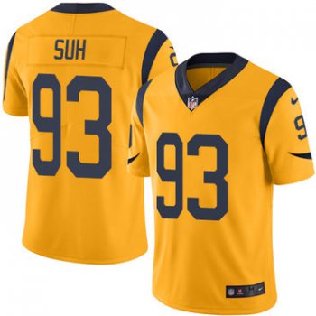 Nike Rams #93 Ndamukong Suh Gold Youth Stitched NFL Limited Rush Jersey