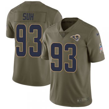Nike Rams #93 Ndamukong Suh Olive Youth Stitched NFL Limited 2017 Salute to Service Jersey