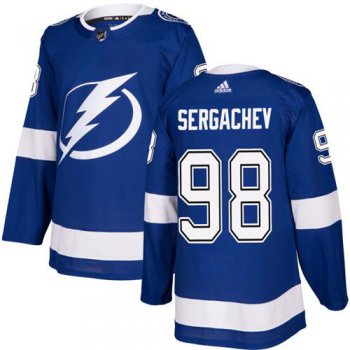 Adidas Tampa Bay Lightning #98 Mikhail Sergachev Blue Home Authentic Stitched Youth NHL Jersey