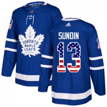 Adidas Toronto Maple Leafs #13 Mats Sundin Blue Home Authentic USA Flag Stitched Youth NHL Jersey