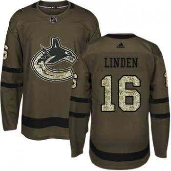 Adidas Vancouver Canucks #16 Trevor Linden Green Salute to Service Youth Stitched NHL Jersey