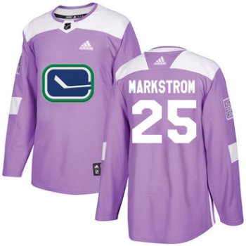 Adidas Vancouver Canucks #25 Jacob Markstrom Purple Authentic Fights Cancer Youth Stitched NHL Jersey