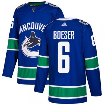 Adidas Vancouver Canucks #6 Brock Boeser Blue Home Authentic Youth Stitched NHL Jersey