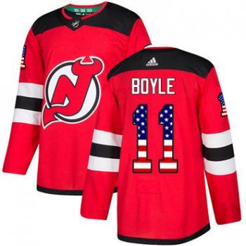 Adidas New Jersey Devils #11 Brian Boyle Red Home Authentic USA Flag Stitched Youth NHL Jersey