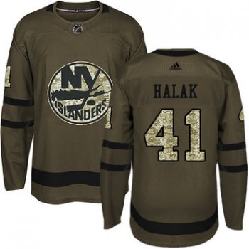 Adidas New York Islanders #41 Jaroslav Halak Green Salute to Service Stitched Youth NHL Jersey