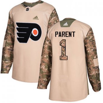 Adidas Philadelphia Flyers #1 Bernie Parent Camo Authentic 2017 Veterans Day Stitched Youth NHL Jersey