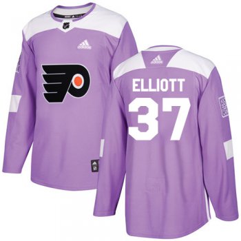 Adidas Philadelphia Flyers #37 Brian Elliott Purple Authentic Fights Cancer Stitched Youth NHL Jersey