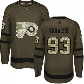 Adidas Philadelphia Flyers #93 Jakub Voracek Green Salute to Service Stitched Youth NHL Jersey