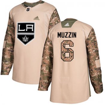 Adidas Los Angeles Kings #6 Jake Muzzin Camo Authentic 2017 Veterans Day Stitched Youth NHL Jersey